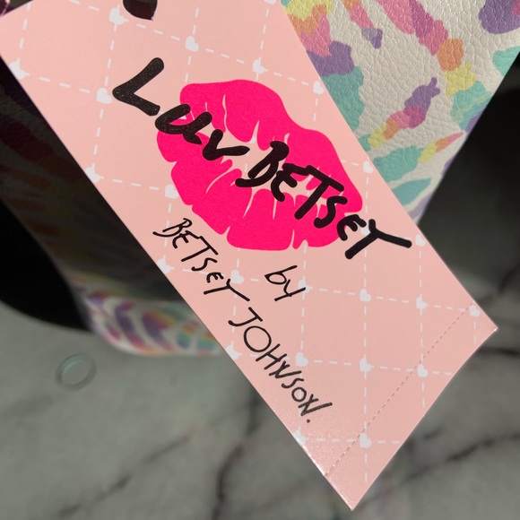 Luv Betsey by Betsey Johnson Pastel Tye Dye Faux Leather Cosmetic Bag - Picture 9 of 10